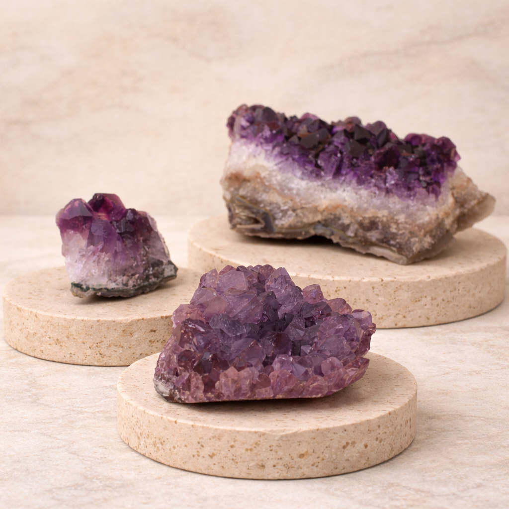Amethyst-Cluster aus Uruguay – Naturkristall für Ruhe & spirituelle Tiefe
