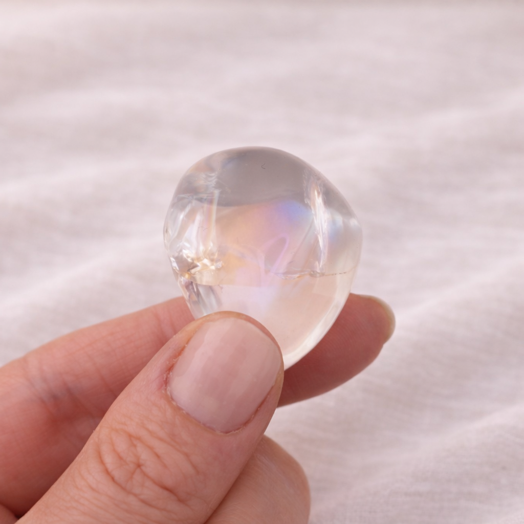 Angel‑Light Trommelstein – Himmelsglanz und innere Harmonie