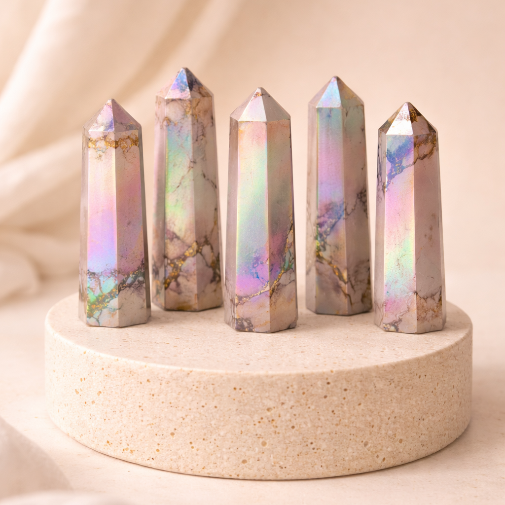 Aura Howlith Turm – Schimmernder Begleiter für innere Ruhe & spirituelle Klarheit