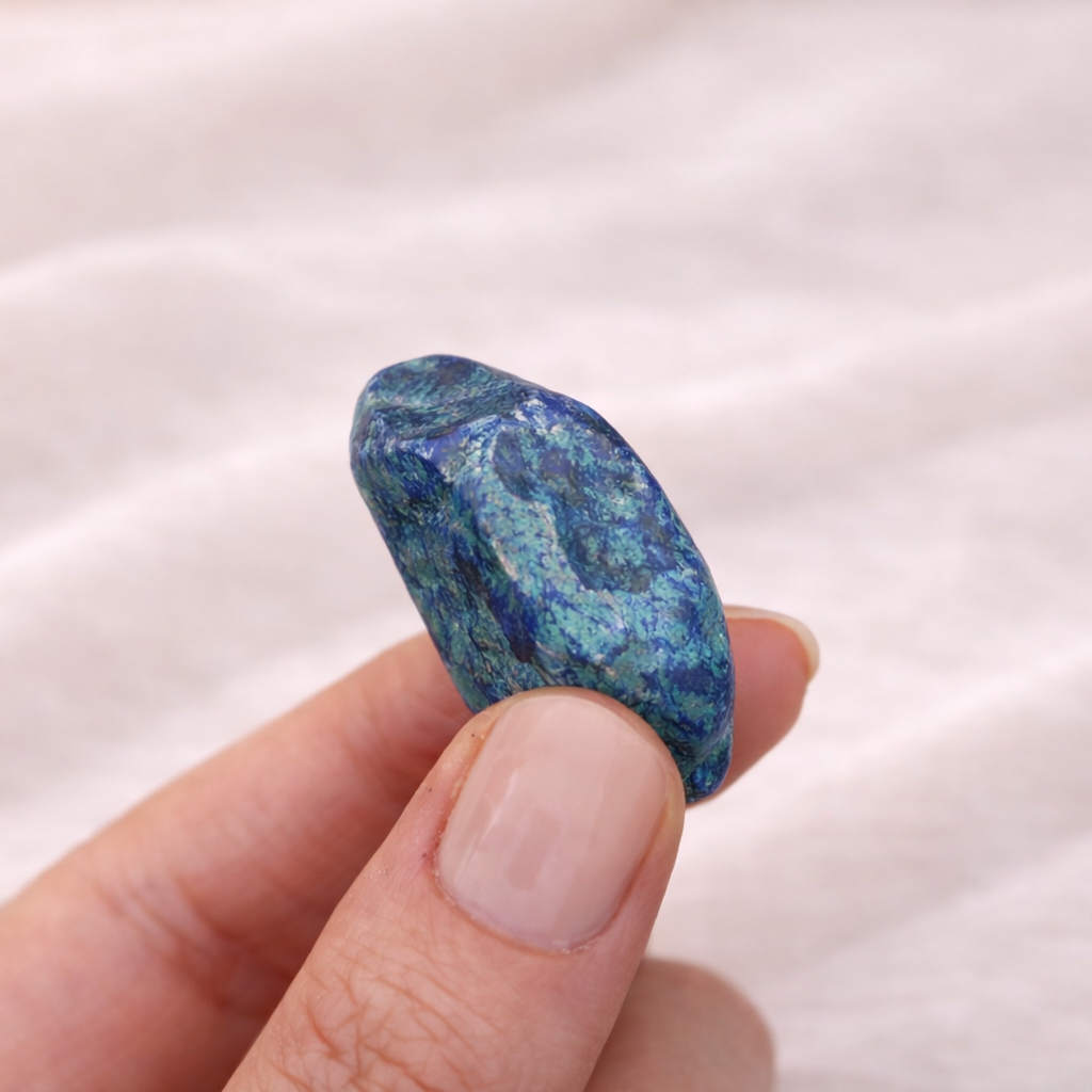 Azurit Malachit Trommelstein – Blau‑Grüne Energie & Transformation