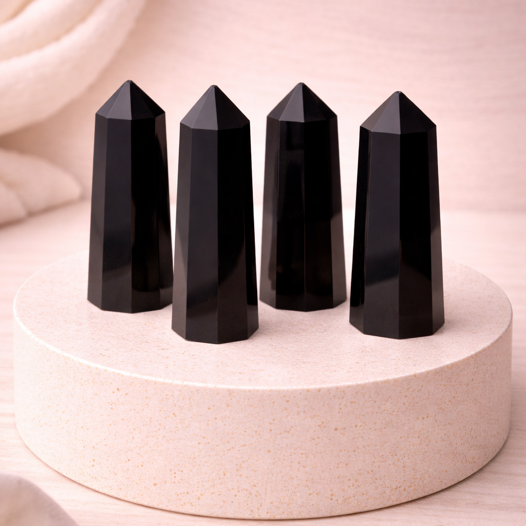 Black Obsidian Turm – Schutz, Erdung & intuitive Klarheit