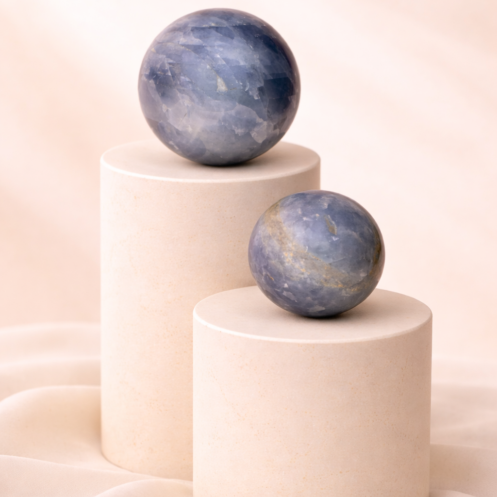 Blue Calcite Kugel – Sanfte Klarheit & innere Balance