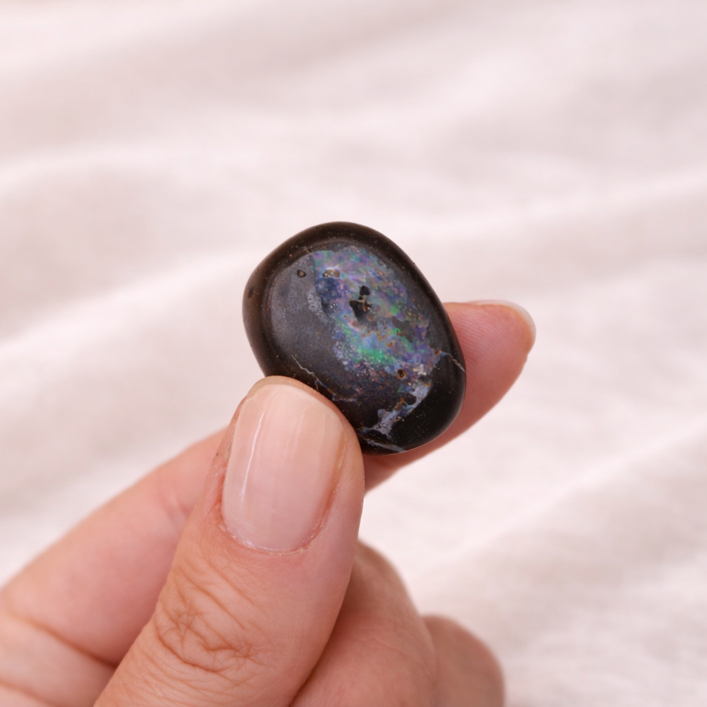 Boulder Opal Trommelstein – Lebensfreude, Erdung & Kreative Energie