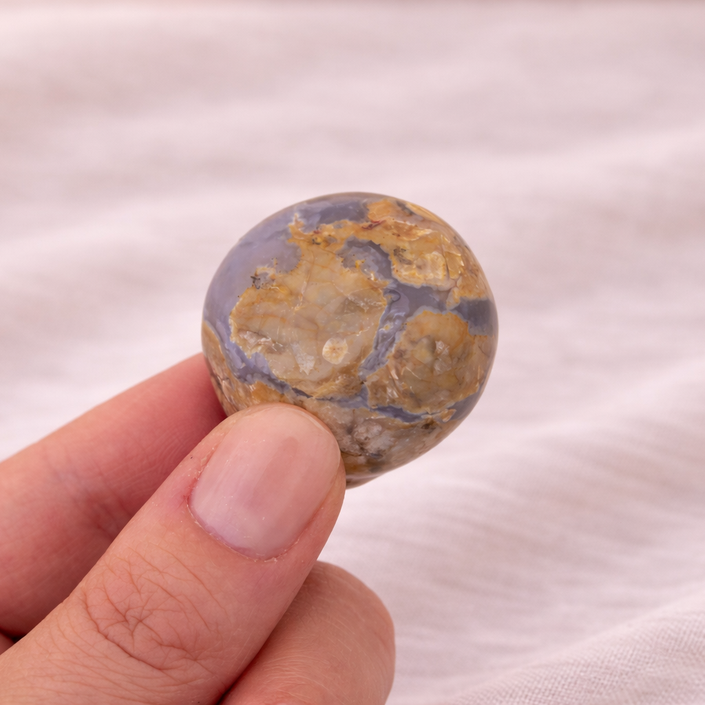 Chalcedon Trommelstein (Peru) - sanfte Ruhe und emotionale Ausgeglichenheit