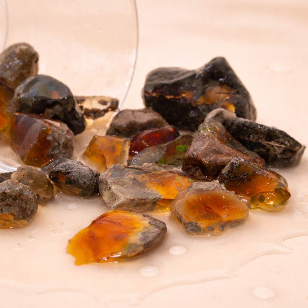 Ethiopian Water Opal – Feuer & Licht im feuchten Farbspiel