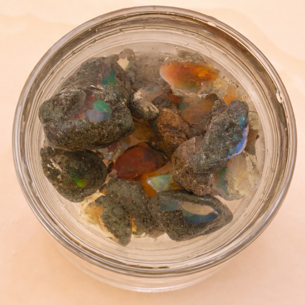 Ethiopian Water Opal – Feuer & Licht im feuchten Farbspiel