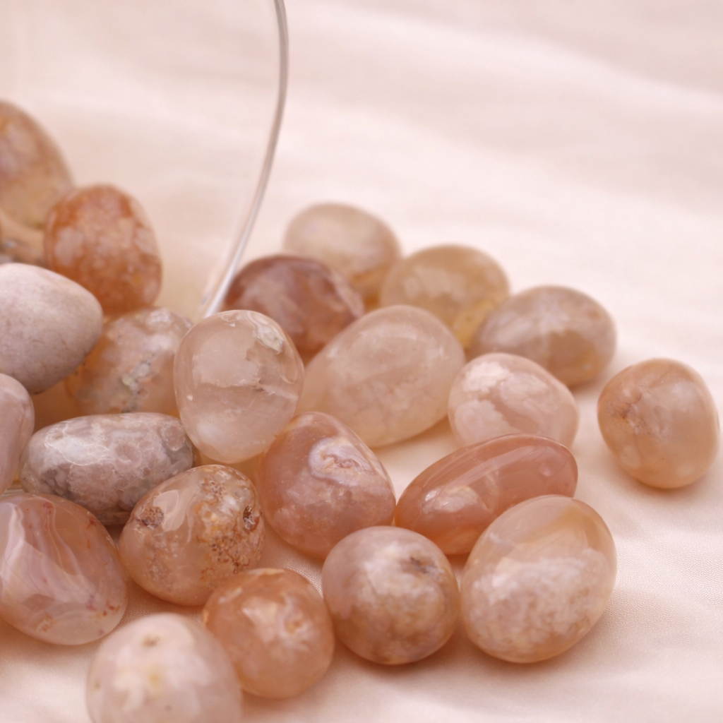 Flower Agate Trommelstein – Sanfte Energie & florale Schönheit