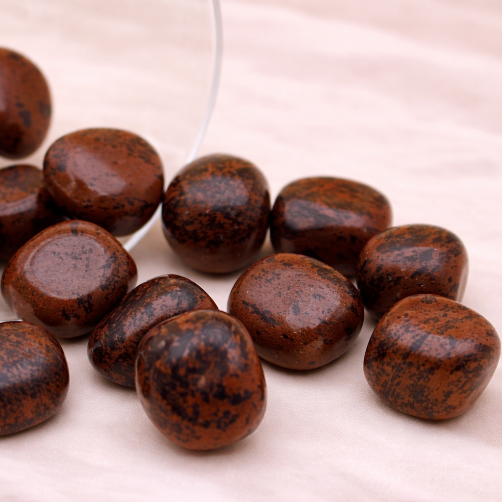 Mahagoni Obsidian Trommelstein – Erdung, Schutz & innere Stärke