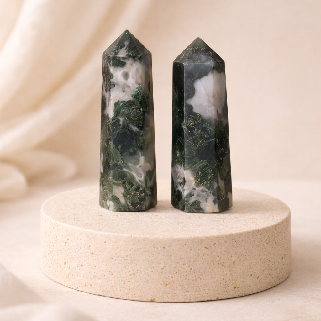 Mossachat Turm – Naturstein für Erdung & Herzenergie