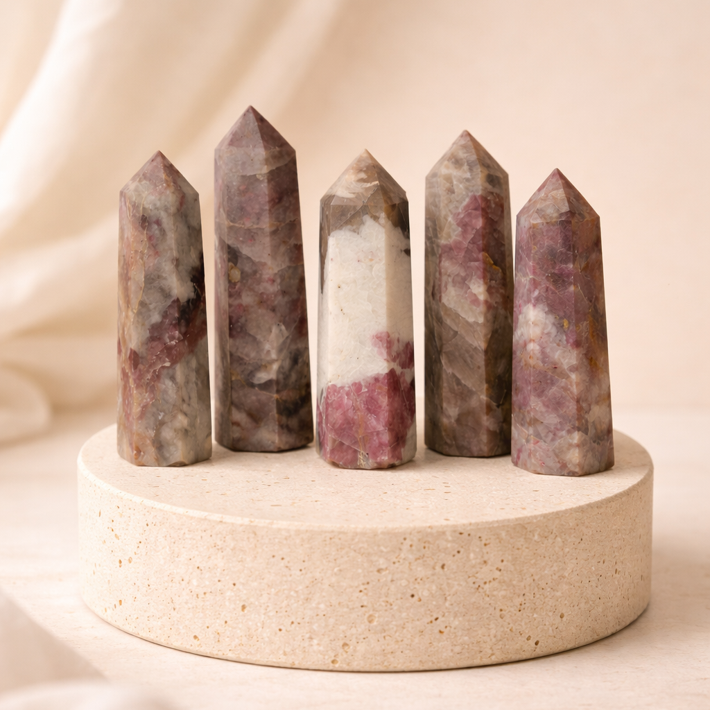 Pflaumenfarbener Turmalin-Turm – Kraftstein für Herzheilung & spirituelle Tiefe