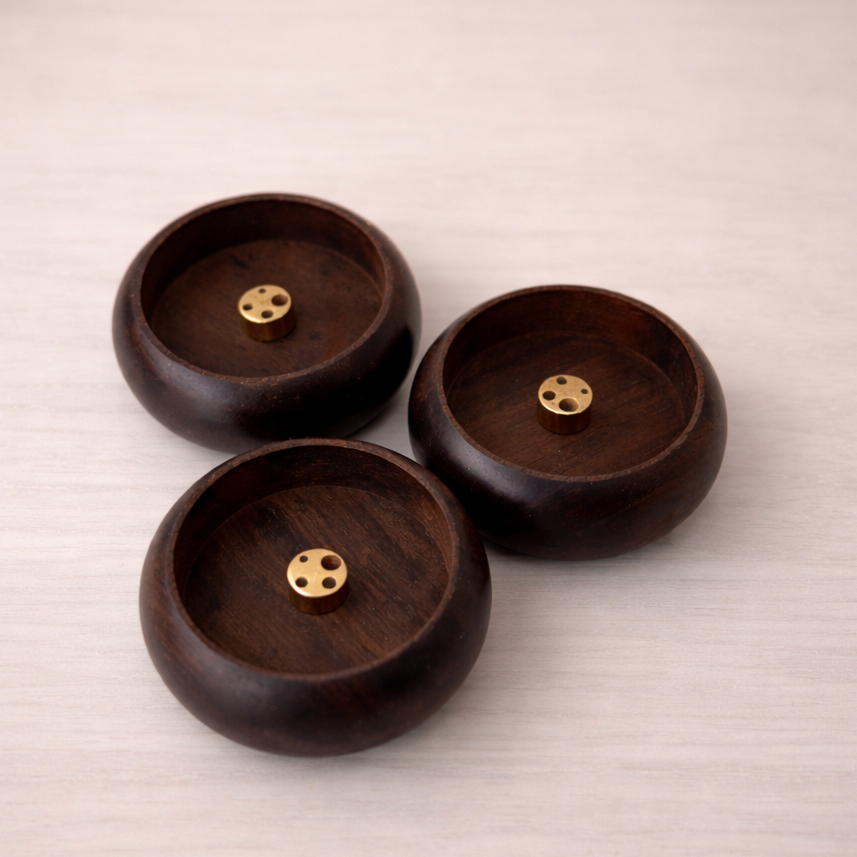 Rosenholz Räucherstäbchenhalter – Schalenform mit 4 Löchern